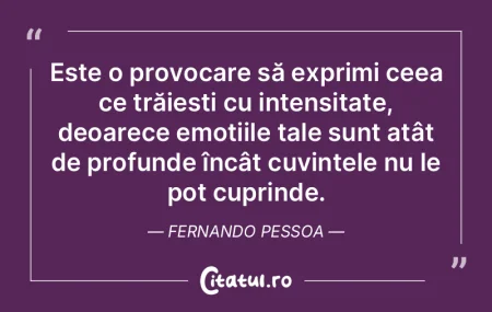 Este o provocare să exprimi ceea ce trÄ... Este o provocare să exprimi ceea ce trÄ...
