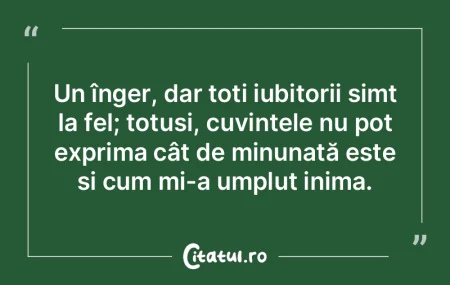 Un înger, dar toți iubitorii simt la f... Un înger, dar toți iubitorii simt la f...
