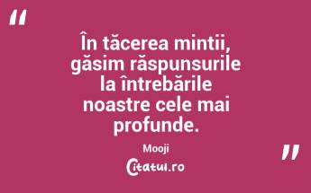 În tăcerea minții, găsim răspunsurile la întrebările noastre cele mai profunde. Mooji...