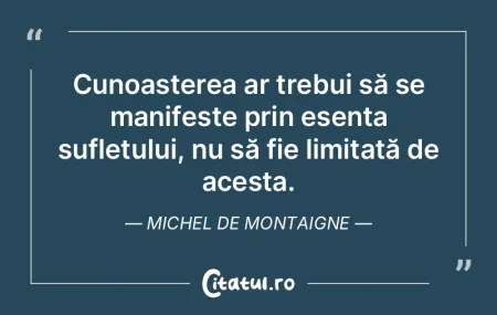 Cunoașterea ar trebui să se manifeste ... Cunoașterea ar trebui să se manifeste ...