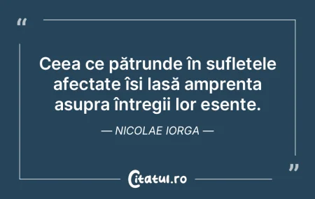 Ceea ce pătrunde în sufletele afectate... Ceea ce pătrunde în sufletele afectate...