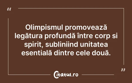 Olimpismul promovează legătura profund... Olimpismul promovează legătura profund...