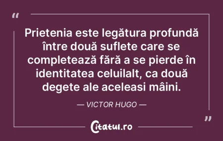 Prietenia este legătura profundă într...