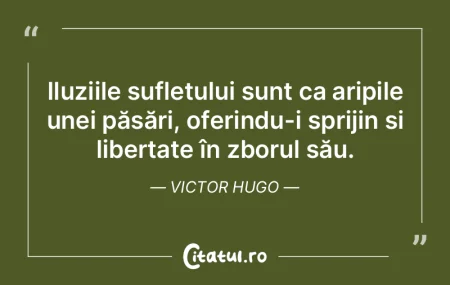 Iluziile sufletului sunt ca aripile unei...