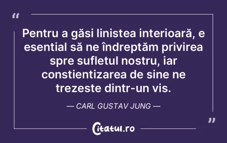Pentru a găsi liniștea interioară, e ... Pentru a găsi liniștea interioară, e ...
