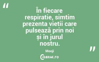 În fiecare respirație, simțim prezența vieții care pulsează prin noi și în jurul nostru. Mooji...