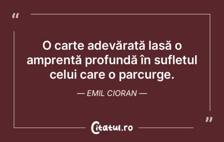 O carte adevărată lasă o amprentă pr...