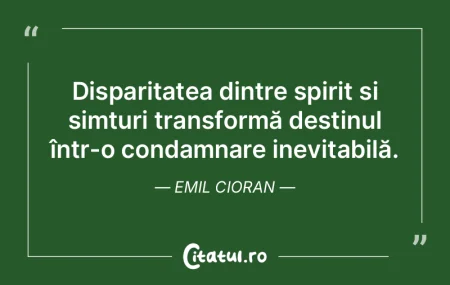 Disparitatea dintre spirit și simțuri ...