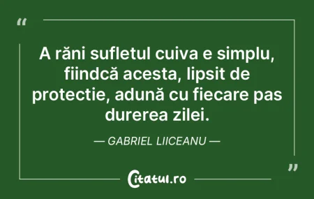 A răni sufletul cuiva e simplu, fiindc�...