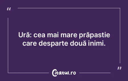 Ură: cea mai mare prăpastie care despa... Ură: cea mai mare prăpastie care despa...