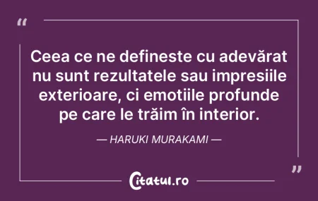 Ceea ce ne definește cu adevărat nu su... Ceea ce ne definește cu adevărat nu su...