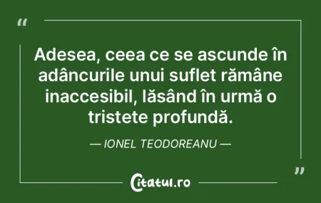 Adesea, ceea ce se ascunde în adâncuri... Adesea, ceea ce se ascunde în adâncuri...