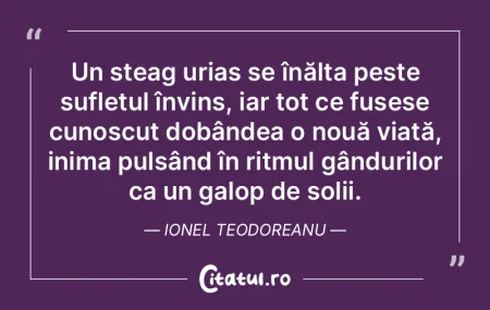 Un steag uriaș se înălța peste sufle...
