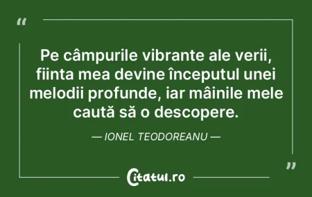 Pe câmpurile vibrante ale verii, ființ... Pe câmpurile vibrante ale verii, ființ...