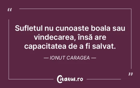 Sufletul nu cunoaște boala sau vindecar... Sufletul nu cunoaște boala sau vindecar...