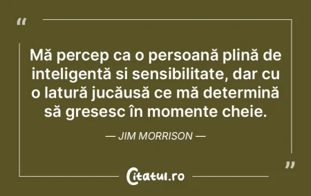 Mă percep ca o persoană plină de inte... Mă percep ca o persoană plină de inte...