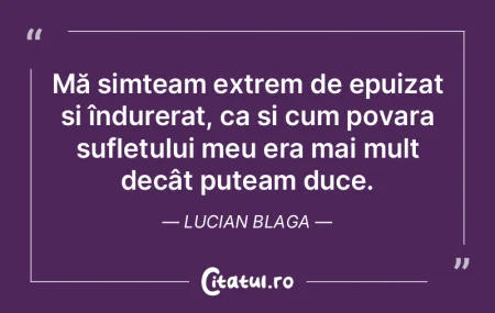 Mă simțeam extrem de epuizat și îndu... Mă simțeam extrem de epuizat și îndu...