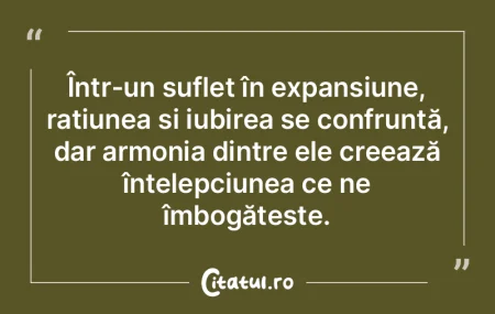 Într-un suflet în expansiune, rațiune... Într-un suflet în expansiune, rațiune...