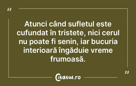 Atunci când sufletul este cufundat în ...