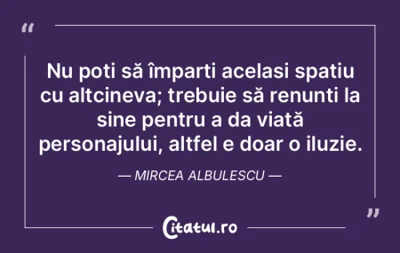 Nu poți să împarți același spațiu ... Nu poți să împarți același spațiu ...