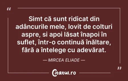 Simt că sunt ridicat din adâncurile me... Simt că sunt ridicat din adâncurile me...