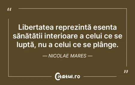 Libertatea reprezintă esența sănătă... Libertatea reprezintă esența sănătă...