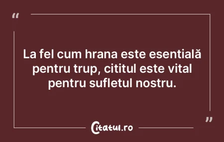 La fel cum hrana este esențială pentru... La fel cum hrana este esențială pentru...