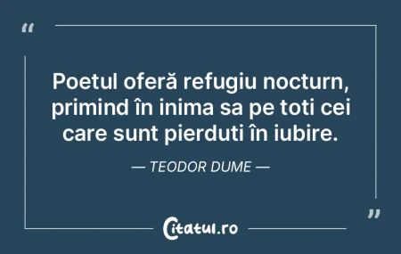 Poetul oferă refugiu nocturn, primind �...