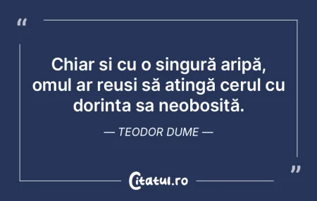 Chiar și cu o singură aripă, omul ar ... Chiar și cu o singură aripă, omul ar ...