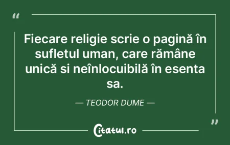 Fiecare religie scrie o pagină în sufl...