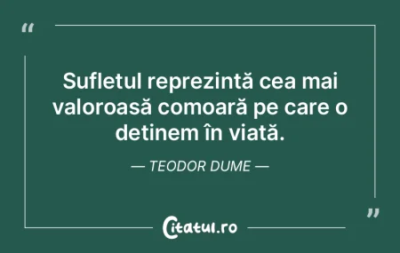 Sufletul reprezintă cea mai valoroasă ... Sufletul reprezintă cea mai valoroasă ...