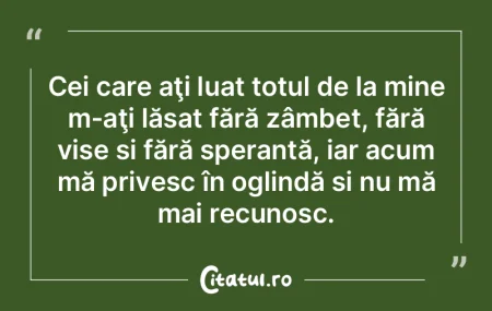 Cei care aÅ£i luat totul de la mine m-aÅ... Cei care aÅ£i luat totul de la mine m-aÅ...