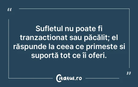 Sufletul nu poate fi tranzacționat sau ... Sufletul nu poate fi tranzacționat sau ...