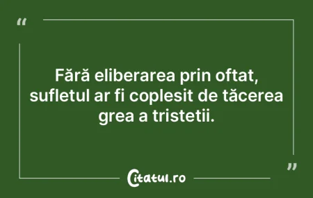 Fără eliberarea prin oftat, sufletul a... Fără eliberarea prin oftat, sufletul a...