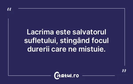 Lacrima este salvatorul sufletului, stin... Lacrima este salvatorul sufletului, stin...