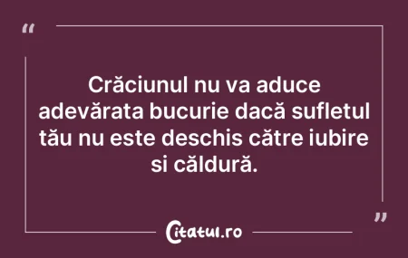 Crăciunul nu va aduce adevărata bucuri... Crăciunul nu va aduce adevărata bucuri...