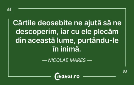 Cărțile deosebite ne ajută să ne des... Cărțile deosebite ne ajută să ne des...
