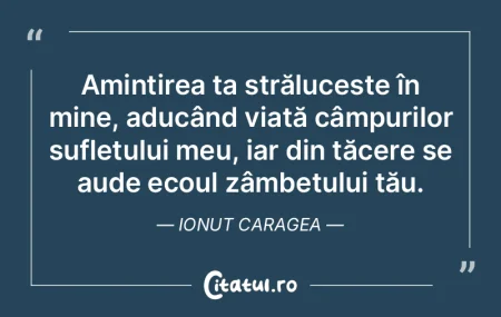 Amintirea ta strălucește în mine, adu... Amintirea ta strălucește în mine, adu...
