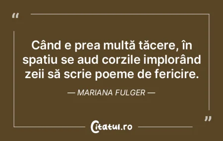 Când e prea multă tăcere, în spațiu... Când e prea multă tăcere, în spațiu...