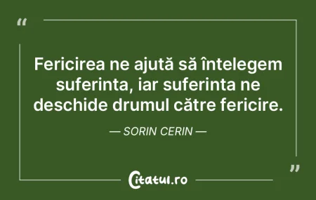 Fericirea ne ajută să înțelegem sufe...