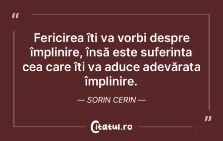 Fericirea îți va vorbi despre împlini... Fericirea îți va vorbi despre împlini...