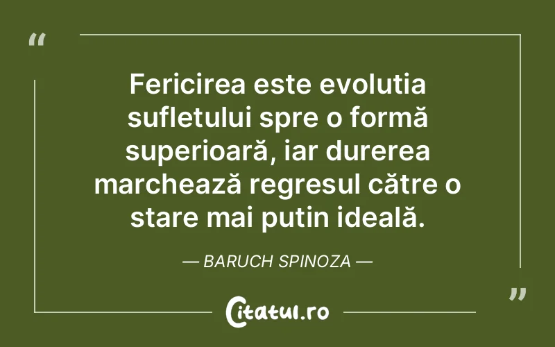 Citat Baruch Spinoza - citate spiritualitate