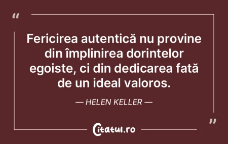 Fericirea autentică nu provine din împ...