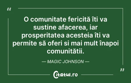 O comunitate fericită îți va susține... O comunitate fericită îți va susține...
