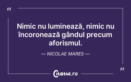 Nimic nu luminează, nimic nu încoronea...