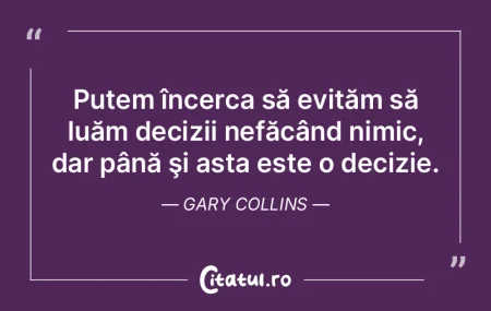 Putem încerca să evităm să luăm dec...