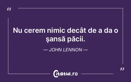 Nu cerem nimic decât de a da o şansă ... Nu cerem nimic decât de a da o şansă ...
