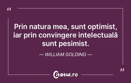 Prin natura mea, sunt optimist, iar prin... Prin natura mea, sunt optimist, iar prin...