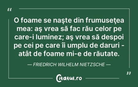 O foame se naşte din frumuseţea mea: a... O foame se naşte din frumuseţea mea: a...