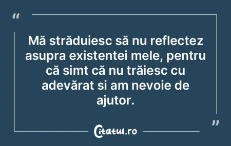 Mă străduiesc să nu reflectez asupra ... Mă străduiesc să nu reflectez asupra ...